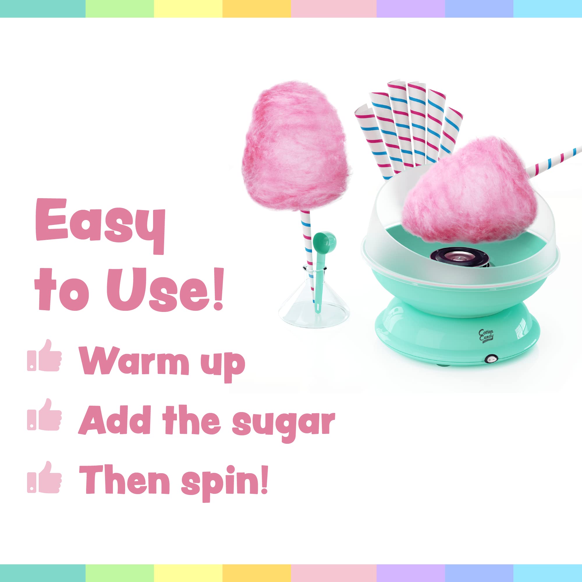 Cotton Candy Express CC1000-S Cotton Candy Machine, Easy to Use and Clean, Nostalgia, and Fun, Comes with Instruction Manual and Tip Card, Pink - Image 6