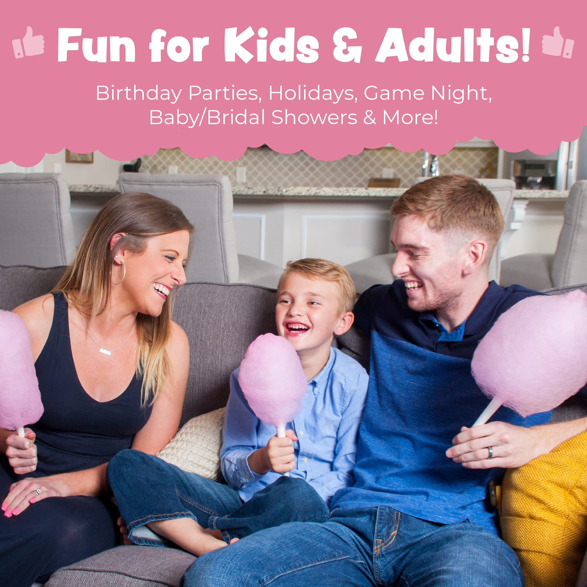 Cotton Candy Express CC1000-S Cotton Candy Machine, Easy to Use and Clean, Nostalgia, and Fun, Comes with Instruction Manual and Tip Card, Pink - Image 7