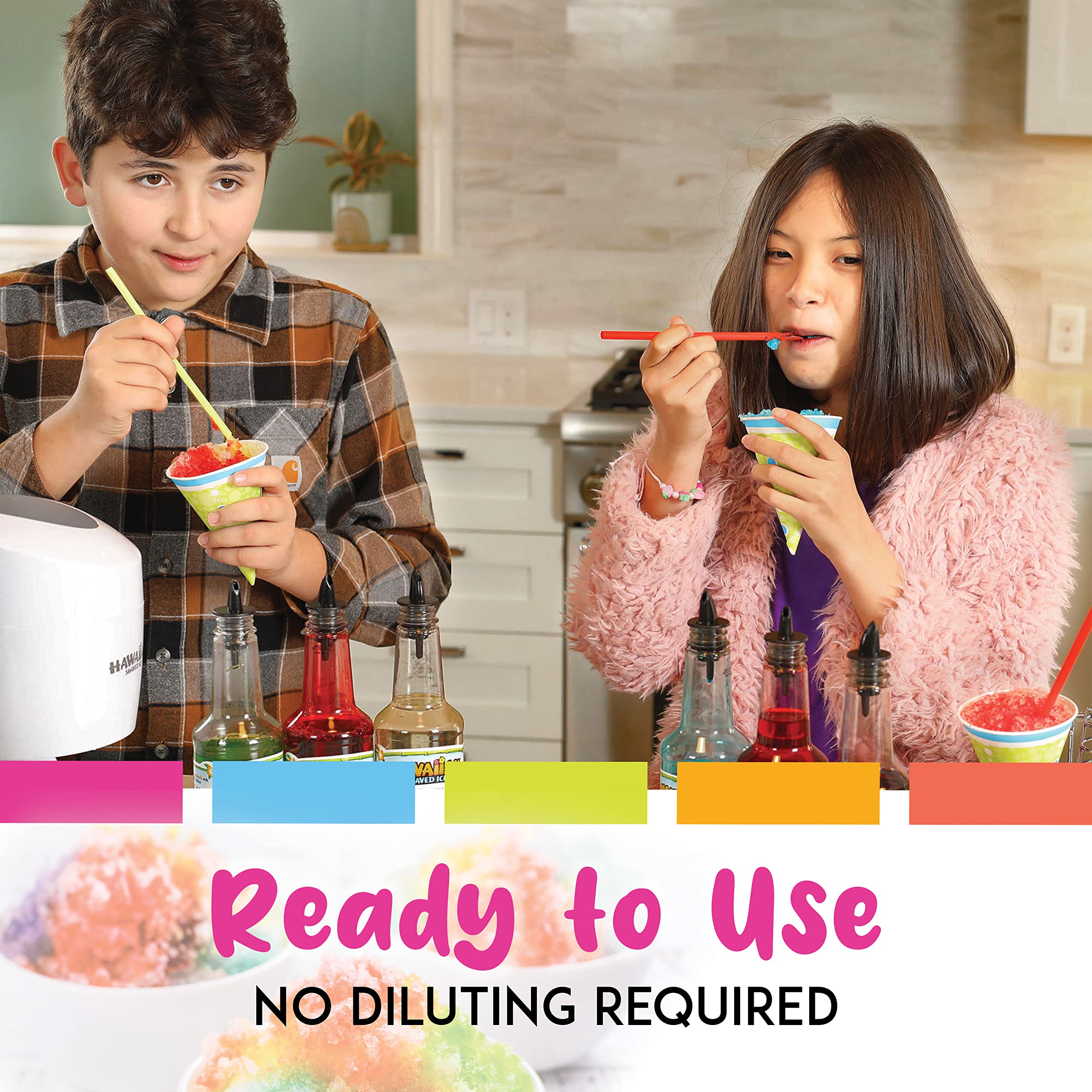 Hawaiian Shaved Ice Grape Syrup - Nut Soy Dairy Free - Flavor Fluffy & Crunchy Snow Cone Ice - Shelf Stable - Makes 64 Servings - 1 Gallon - Image 6