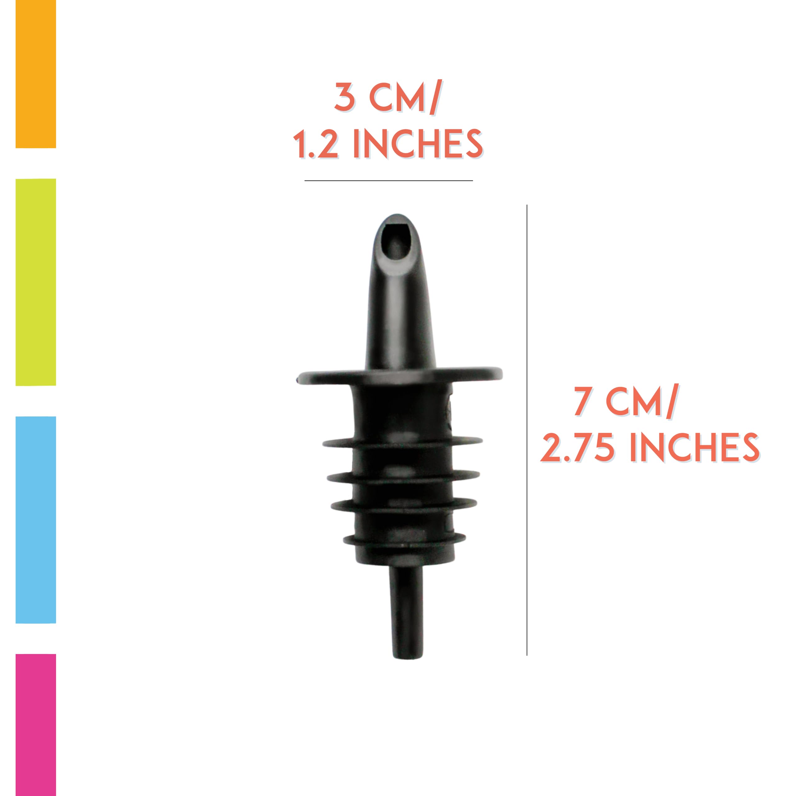 Hawaiian Shaved Ice Syrup Precise Control Bottle Pourers, Professional Pour Spouts for Snow Cone & Drink Flavors (10-Pack) - Image 3