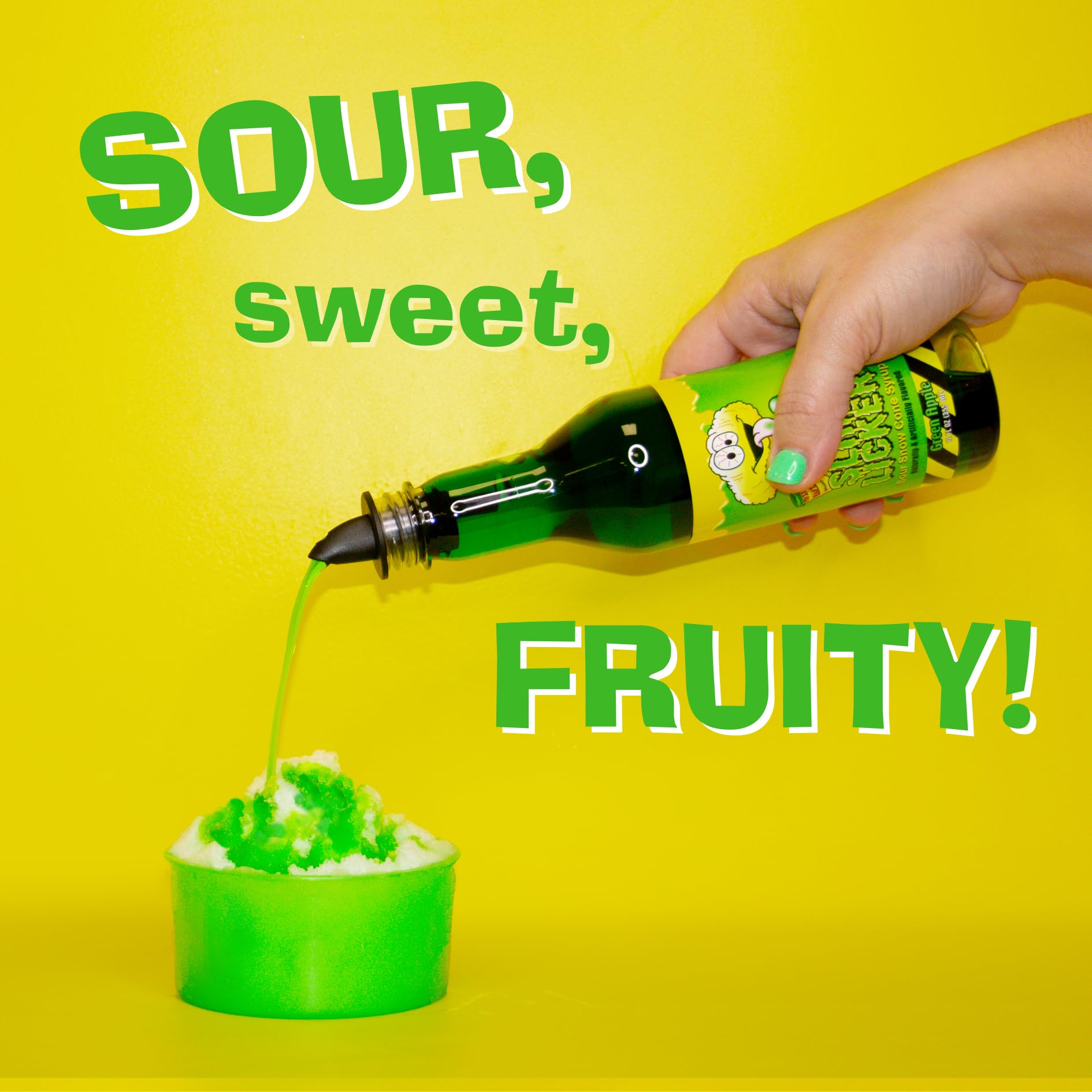 Hawaiian Shaved Ice TOXIC WASTE Green Apple Sour Snow Cone Syrup, Makes 6 servings, Made in USA, Nut, Soy, Dairy Free, Flavor Fluffy or Crunchy Snow Cones, 12 oz - Image 4