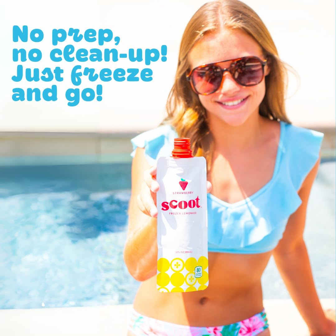 Scoot Frozen Lemonade Original Lemon 3-ounce Shelf-stable Pouches of Classic Lemon Flavor Lemonade, Ready to Freeze, Squeeze Into a Slushy, and Enjoy, 12 Pack - Image 6
